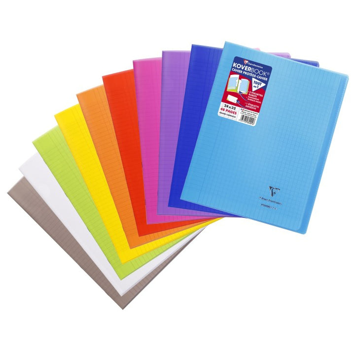 Cahier koverbook 24x32 quadrillé seyés- polypropylène  48 pages
