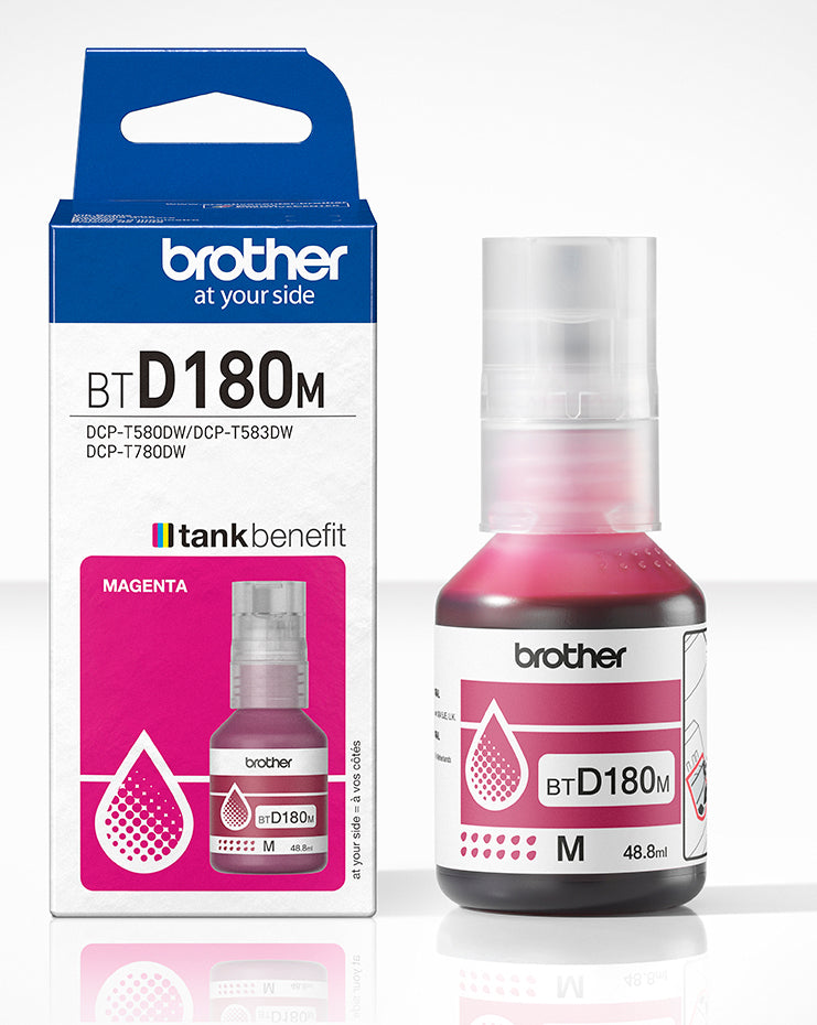 Bouteille d'encre Brother magenta btd180m - haute capacité 5k