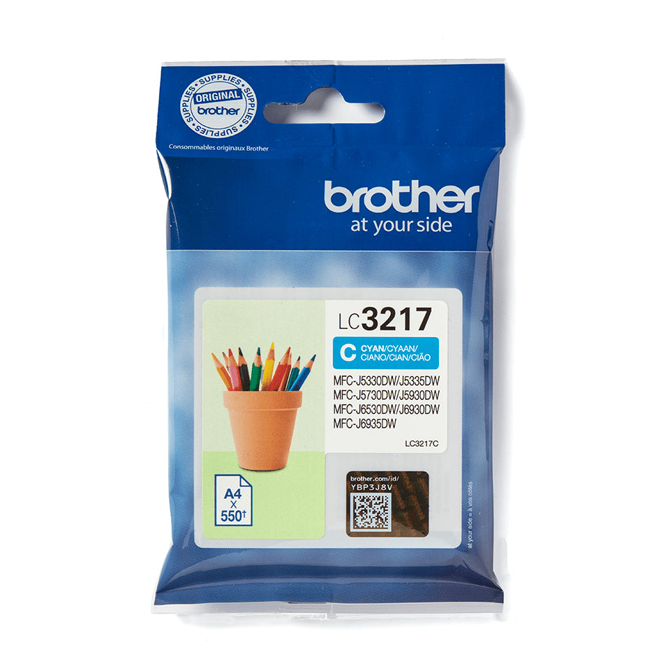 Cartouche d'encre Brother cyan LC3217c - 550 pages