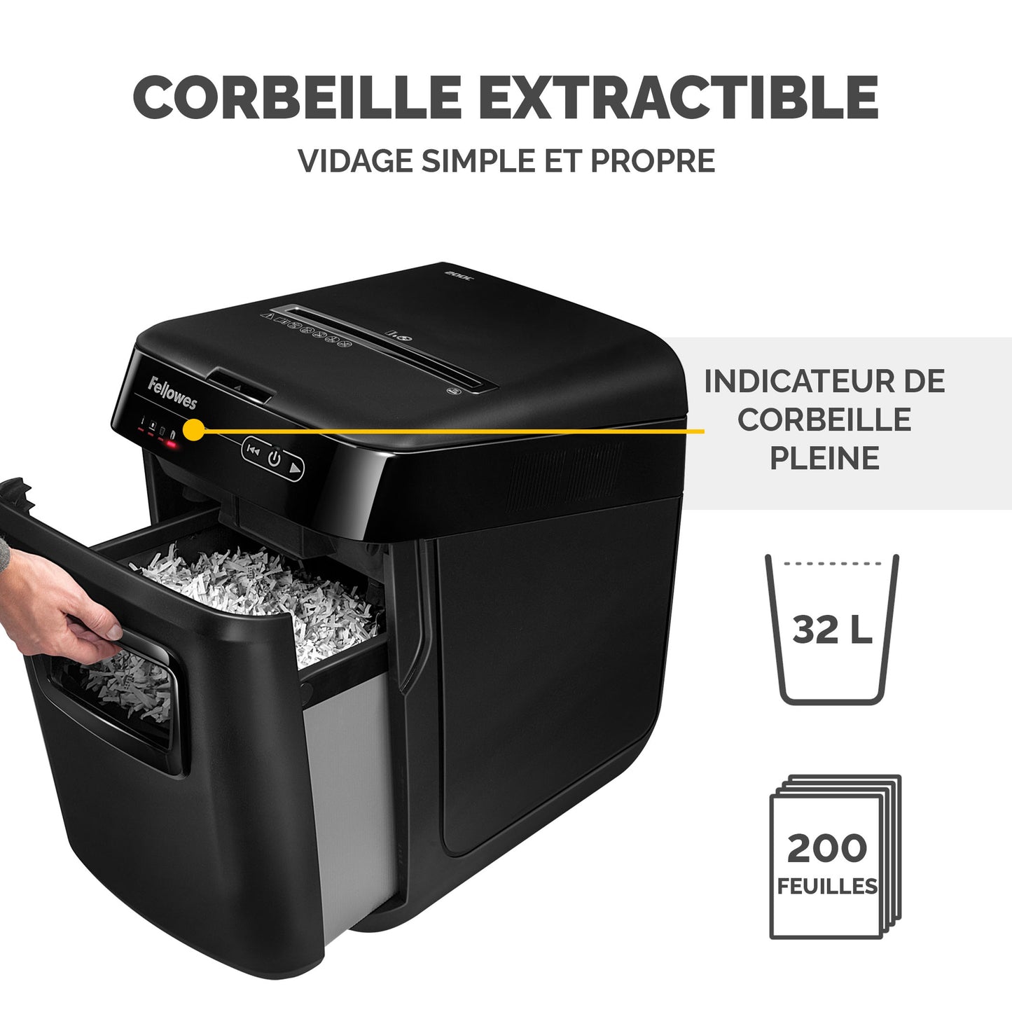 Destructeur automax 200 coupe croisée Fellowes