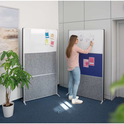 Cloison acoustique sur pied 2 faces acoustique +1 face tableau blanc H183cmX100L