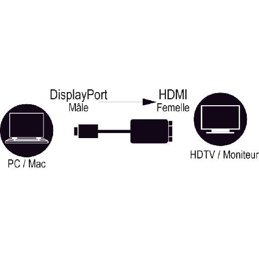 Convertisseur displayport vers hdmi - 4k ultra hd