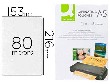 Pochette plastification A5- 80microns-boite 100
