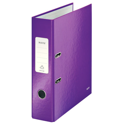 Classeur levier ouverture 180° dos de 8cm violet