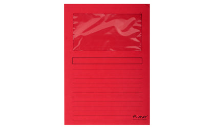 Pochettes coins fenetre 120g rouge paquet 25