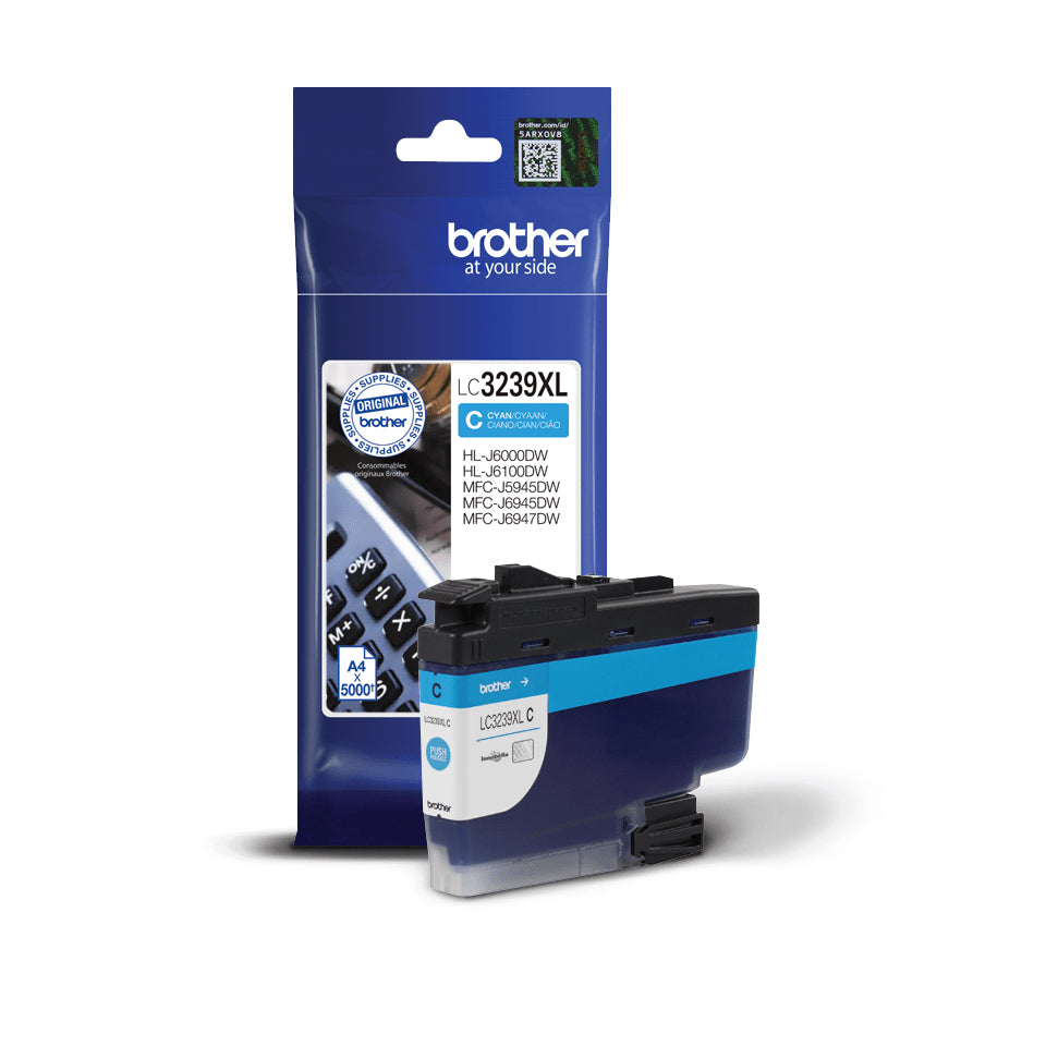 Cartouche d'encre Brother cyan lc3239c - rendement 5000 pages