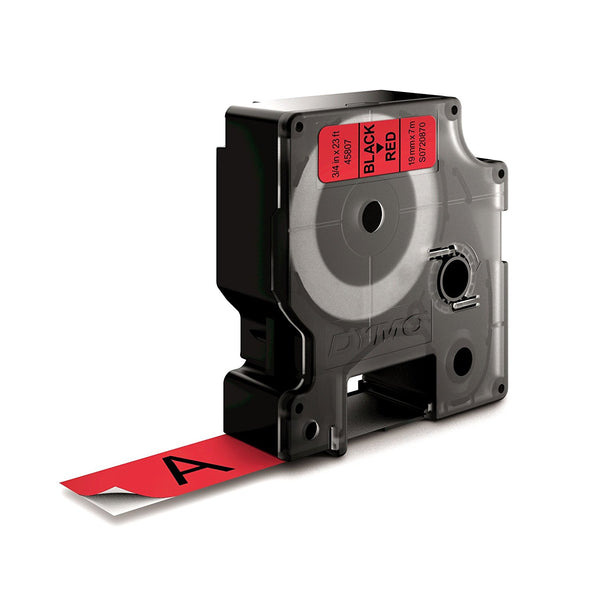 Ruban Dymo D1 19mm - noir/rouge