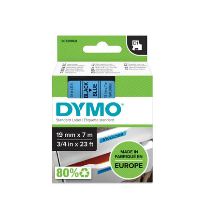 Ruban Dymo D1 19mm - noir/bleu