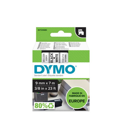 Ruban  Dymo D1  9mm - noir/blanc