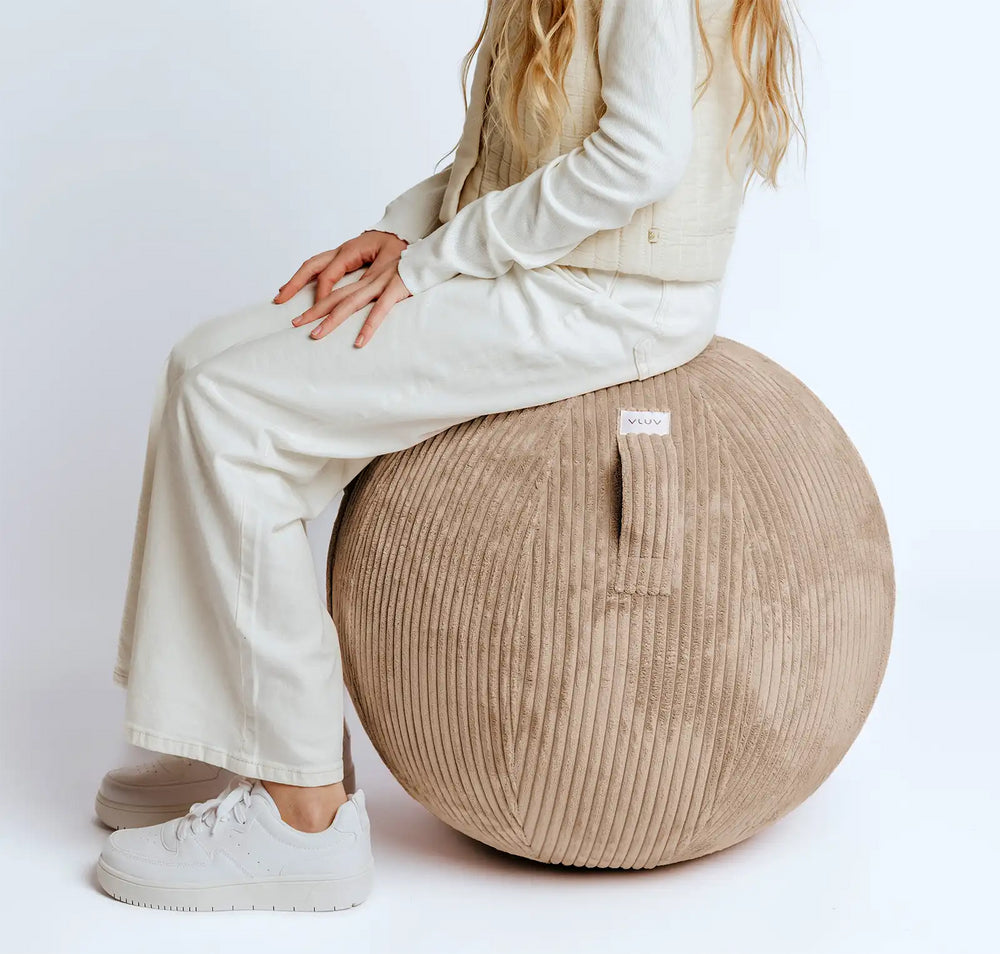 Ballon d'assise ergonomique - Velours Beige 50-55cm