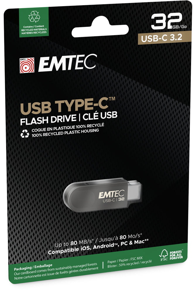 Clé usb-c 32gb 3.2 - haute vitesse et compatibilité