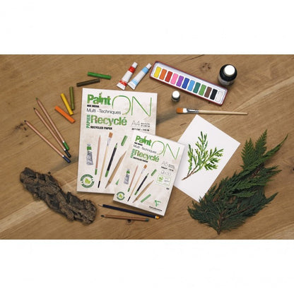 Bloc papier dessin recyclé A4 - 250g/m², 30 feuilles