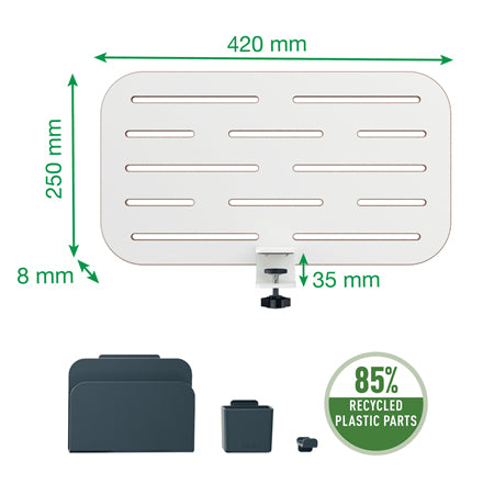 Organiseur de bureau ergonomique avec 3 accessoires -gris
