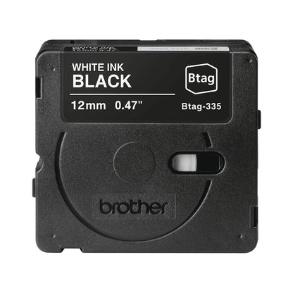 Ruban étiqueteuse Btag 12mm Blanc/Noir - Résistant et Durable