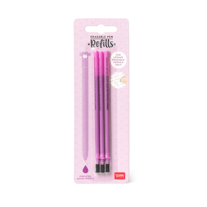 Recharges stylo legami effaçable - pointe 0,7 mm violet- pack de 3