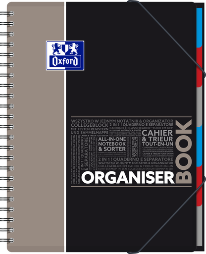 Cahier Organiser A4+ - Trieur intégré - 160 pages