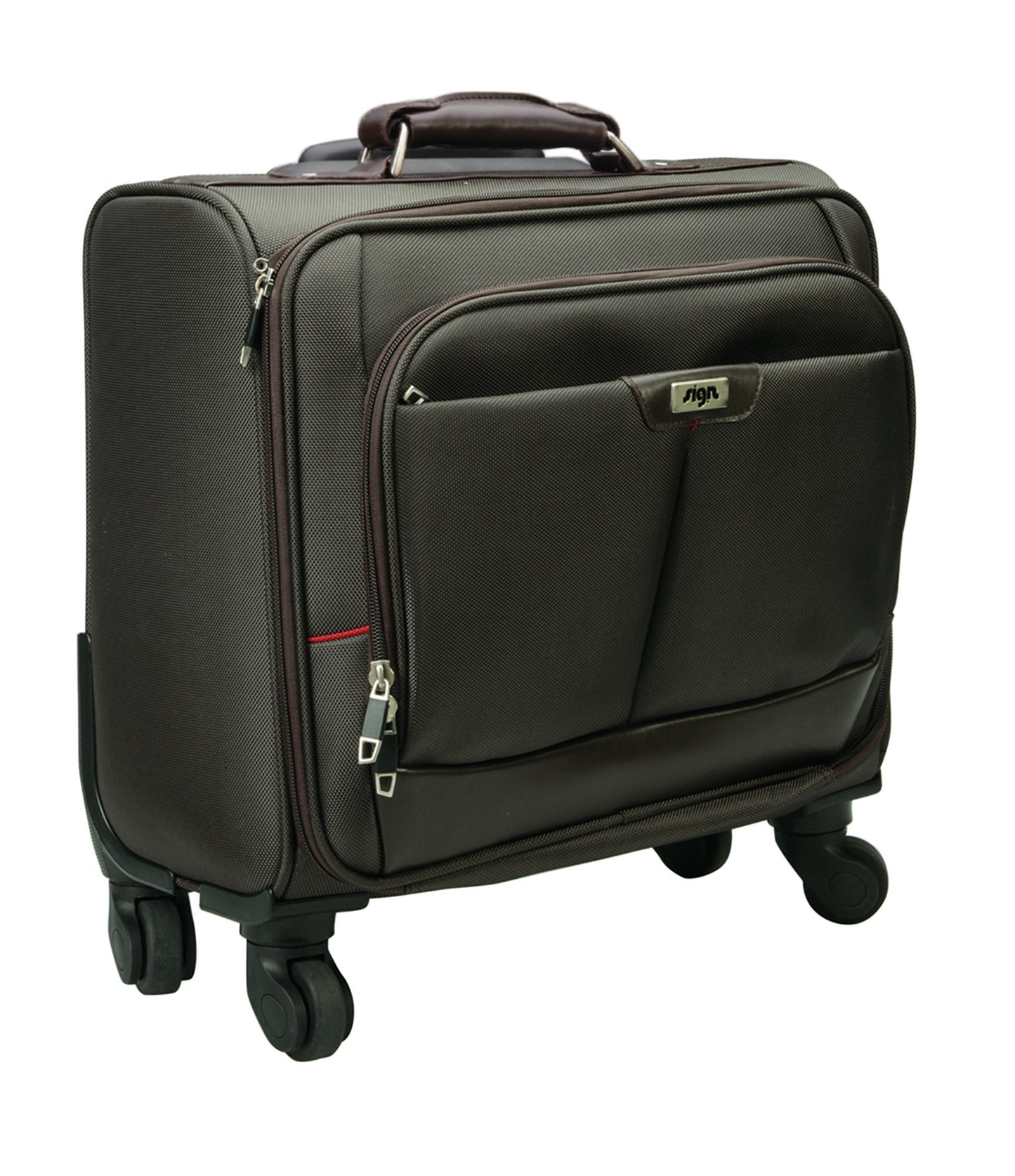 Pilotcase 4 Roulettes Nylon 15"-Marron