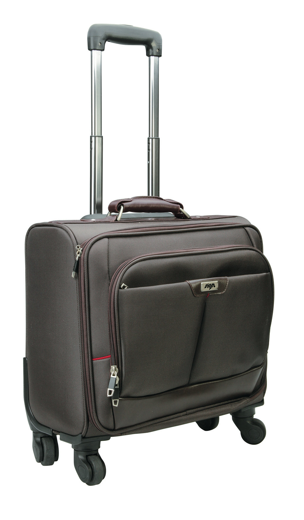 Pilotcase 4 Roulettes Nylon 15"-Marron