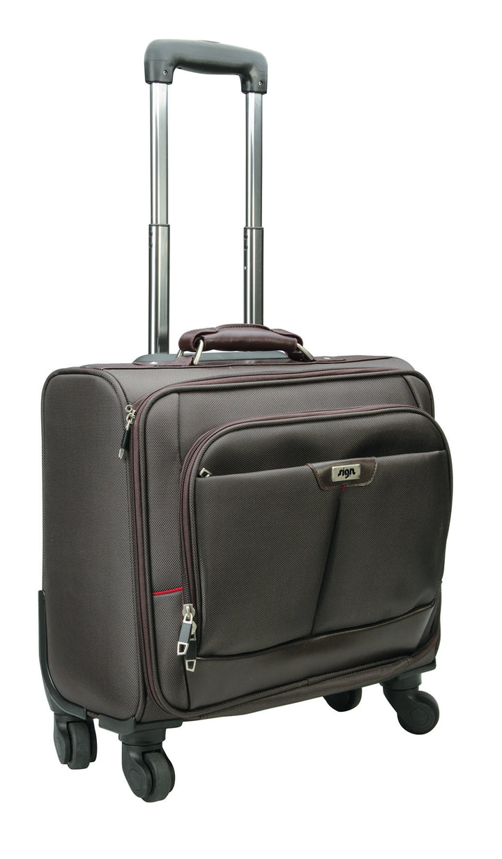 Pilotcase 4 Roulettes Nylon 15"-Marron