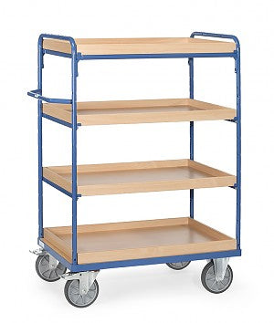 Chariot 4 Plateaux A Rebords 2 Ridelles Ouvertes Dimensions Utiles 1.000 X 600