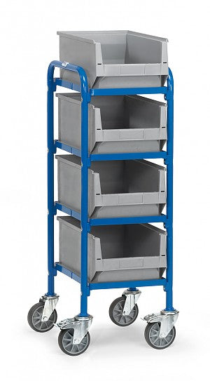 Servante pour Bacs - 4 Étagères Pivotantes, 250 kg