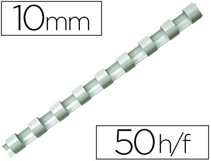Baguette de reliure 10mm- blanc- boite de 100