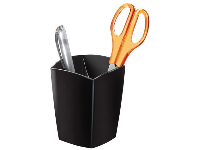 Pot a crayons 2 compartiments-noir