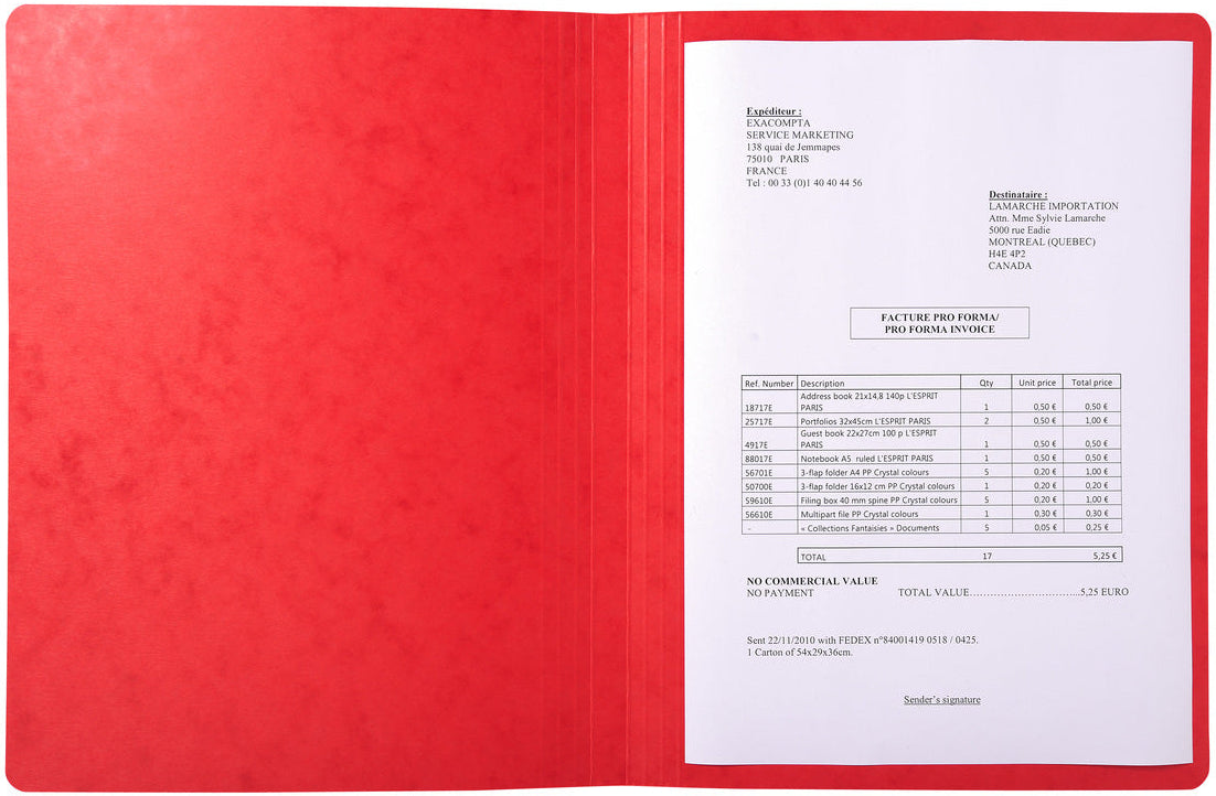 Chemise porte-documents rouge a4 - carton 400g/m²
