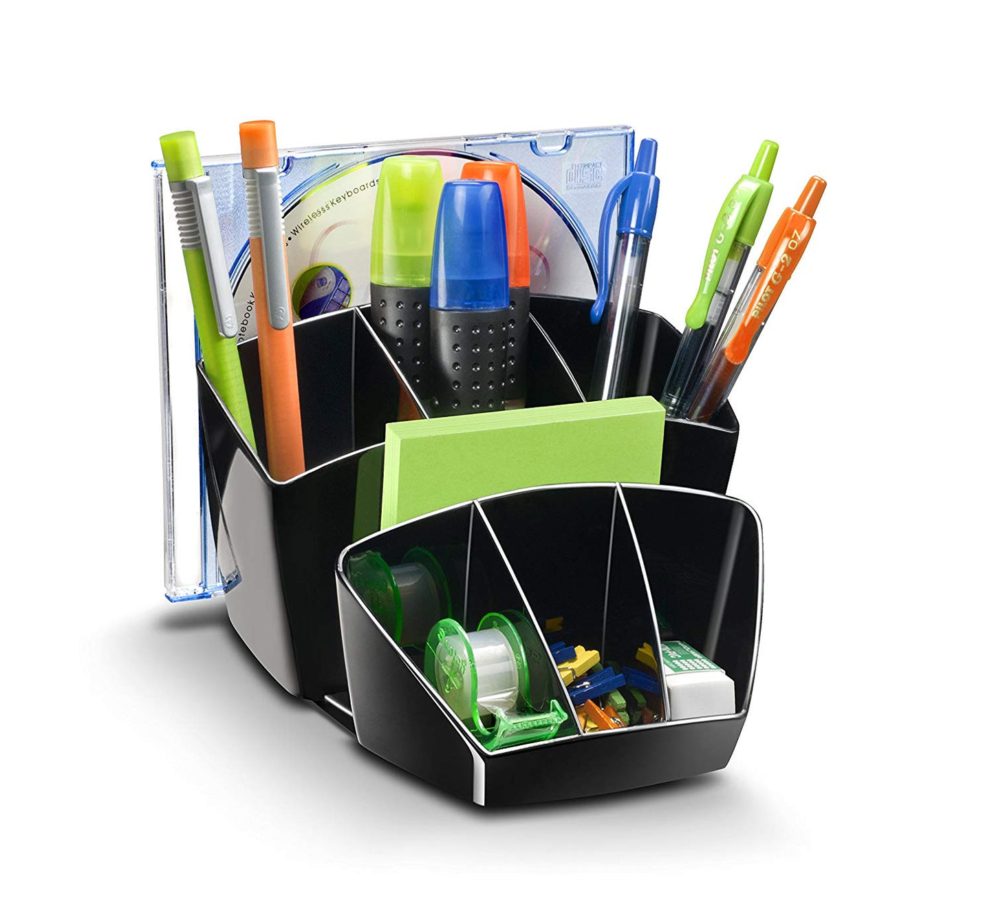Multipot crayons 8 compartiments-noir
