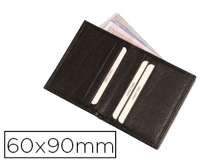 Protege CB protection RFID  6 poches cuir noir