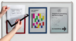 cadre d affichage dos magnetique A4 - argent