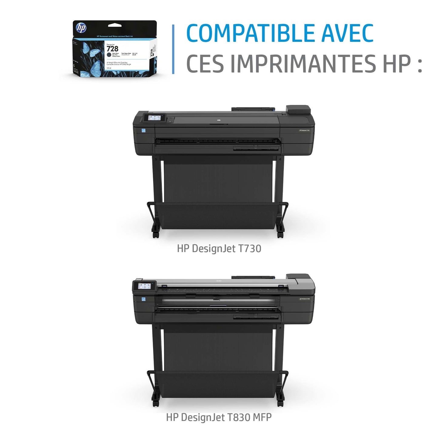 Cartouche d'encre HP cyan 130ml - haute précision