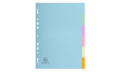 Intercalaires carte A4 6 positions pastel