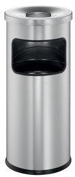 Corbeille-cendrier étouffoir inox argent métallisé -H650xD250