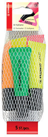 Filet de 5 surligneurs Stabilo boss mini néon -couleurs assorties