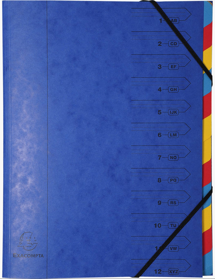 Trieur agrafe 12 compartiments assorti - 24,5x32 cm