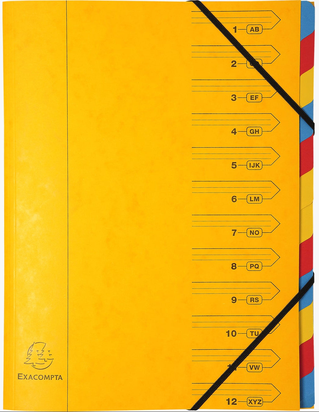 Trieur agrafe 12 compartiments assorti - 24,5x32 cm