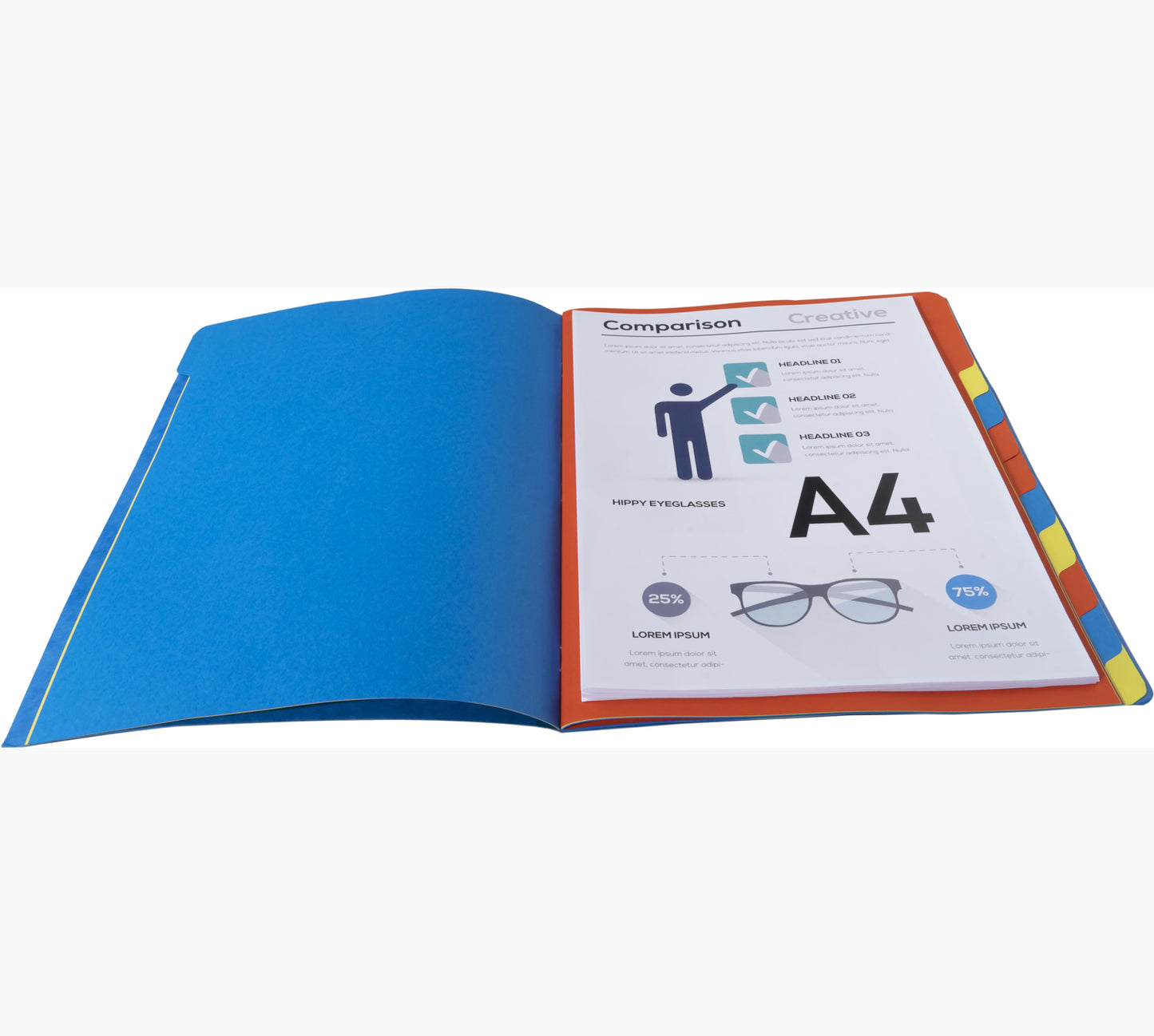Trieur agrafe 12 compartiments assorti - 24,5x32 cm