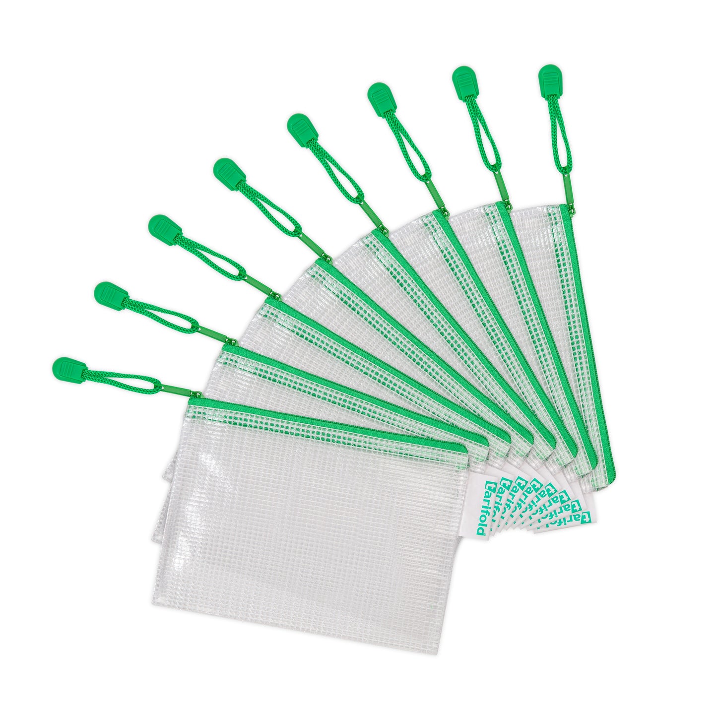 Pochette Zip A6 - PVC Tissé Résistant Vert