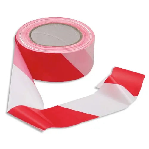 Ruban adhésif de Signalisation Rouge/Blanc 5cm x 100m