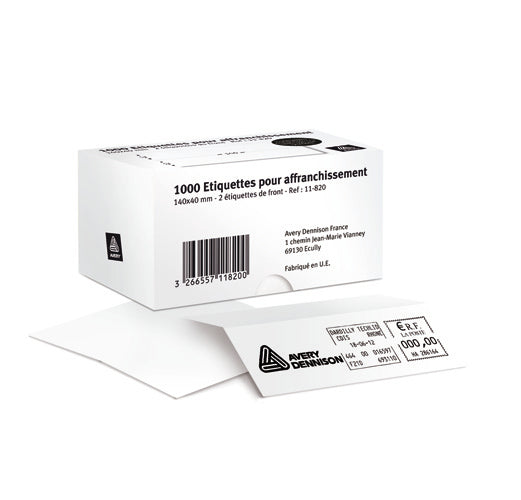 Étiquettes d'affranchissement 170x45mm - Boîte de 1000