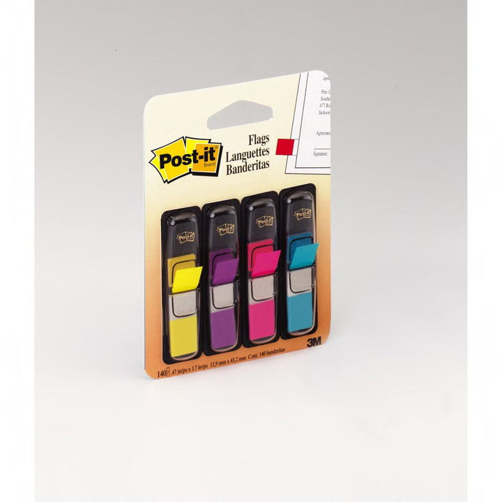 Index Post-it® etroit set distributeur de 4 couleur vives