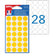 Pastilles adhésives 15 mm - jaune -sachet de 168