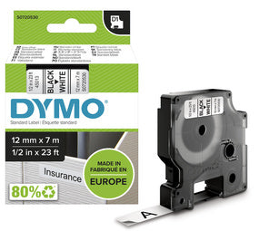 Ruban Dymo D1 12mm - bleu-blanc