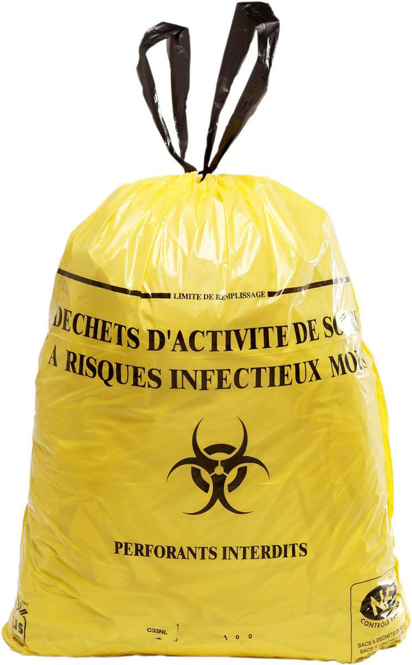 Sacs poubelles DASRI pour déchets infectieux 30L