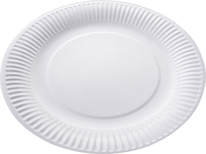 Assiette jetable carton plastifie  lot de 100 -blanc