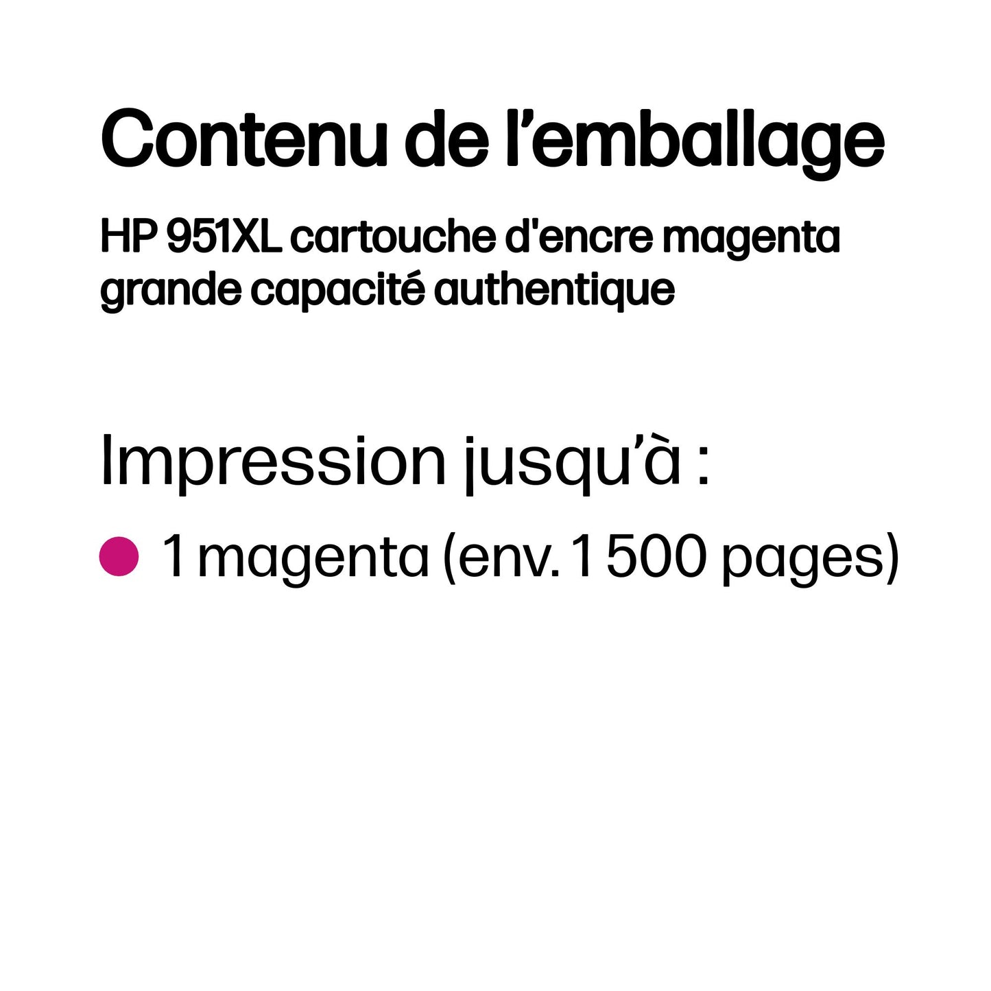 Cartouche d'encre HP 951xl magenta - haute capacité