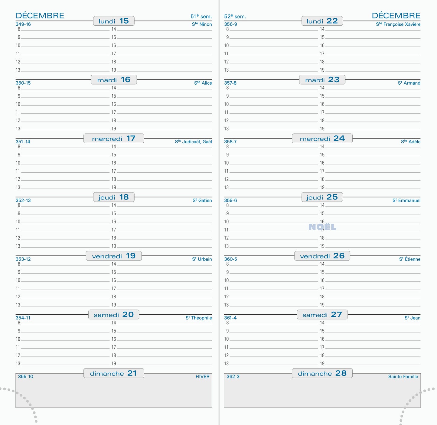 Agenda de Poche SL17  9x17cm Noir