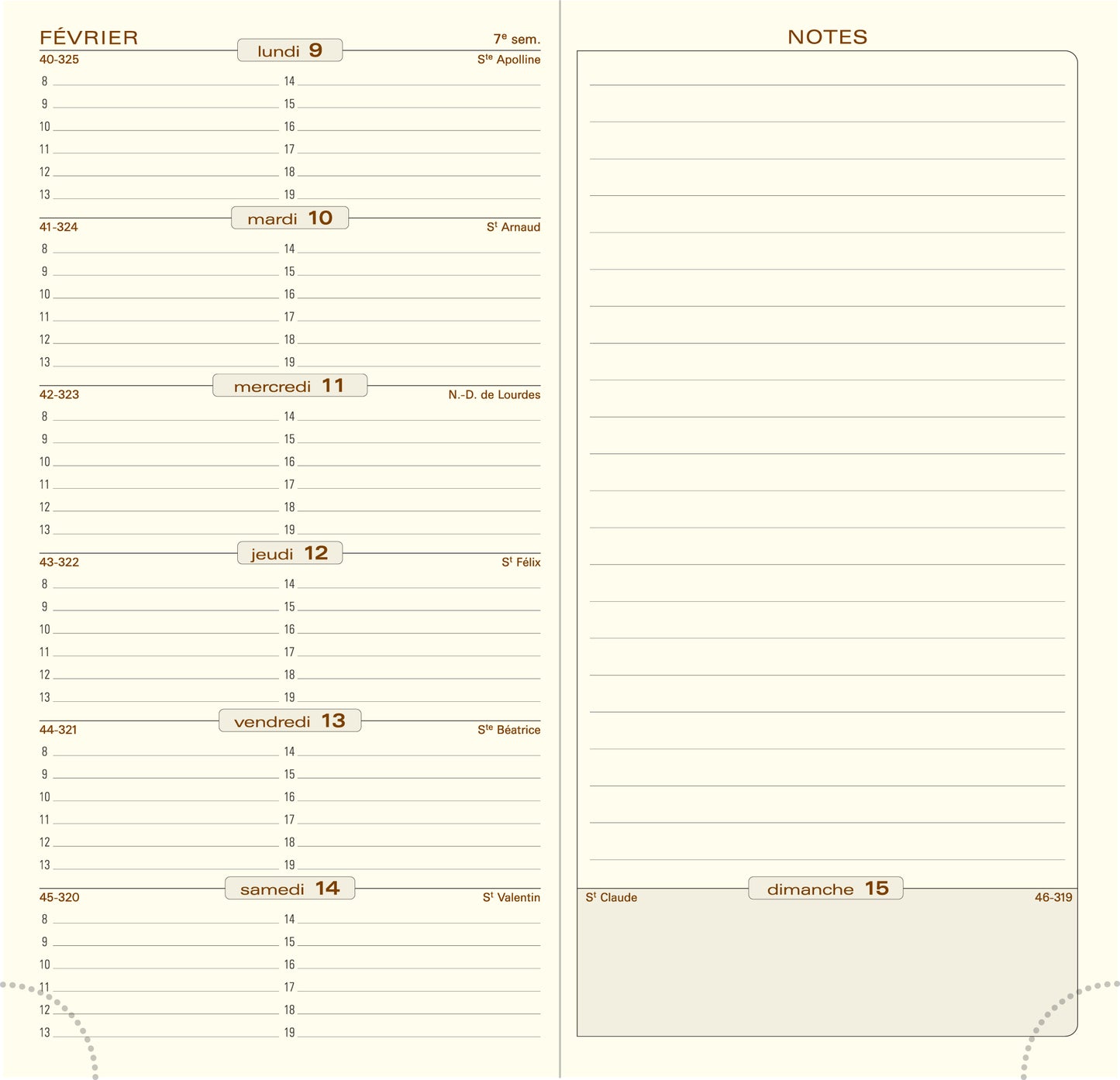 Agenda semainier EXACOMPTA Espace 17 Barbara 9x17,5 cm