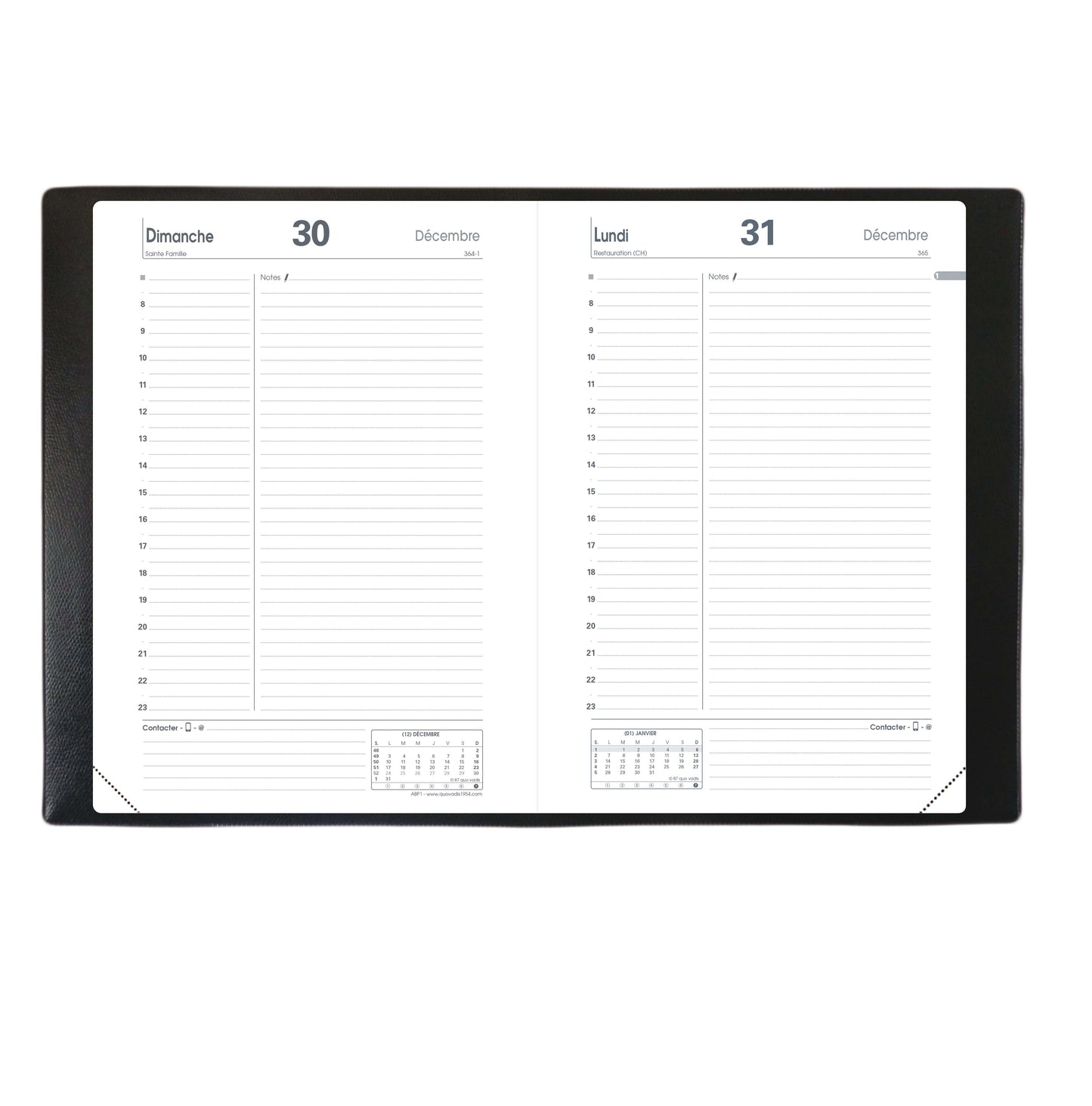 Agenda journalier Impala ABP1 Noir 13x21 cm